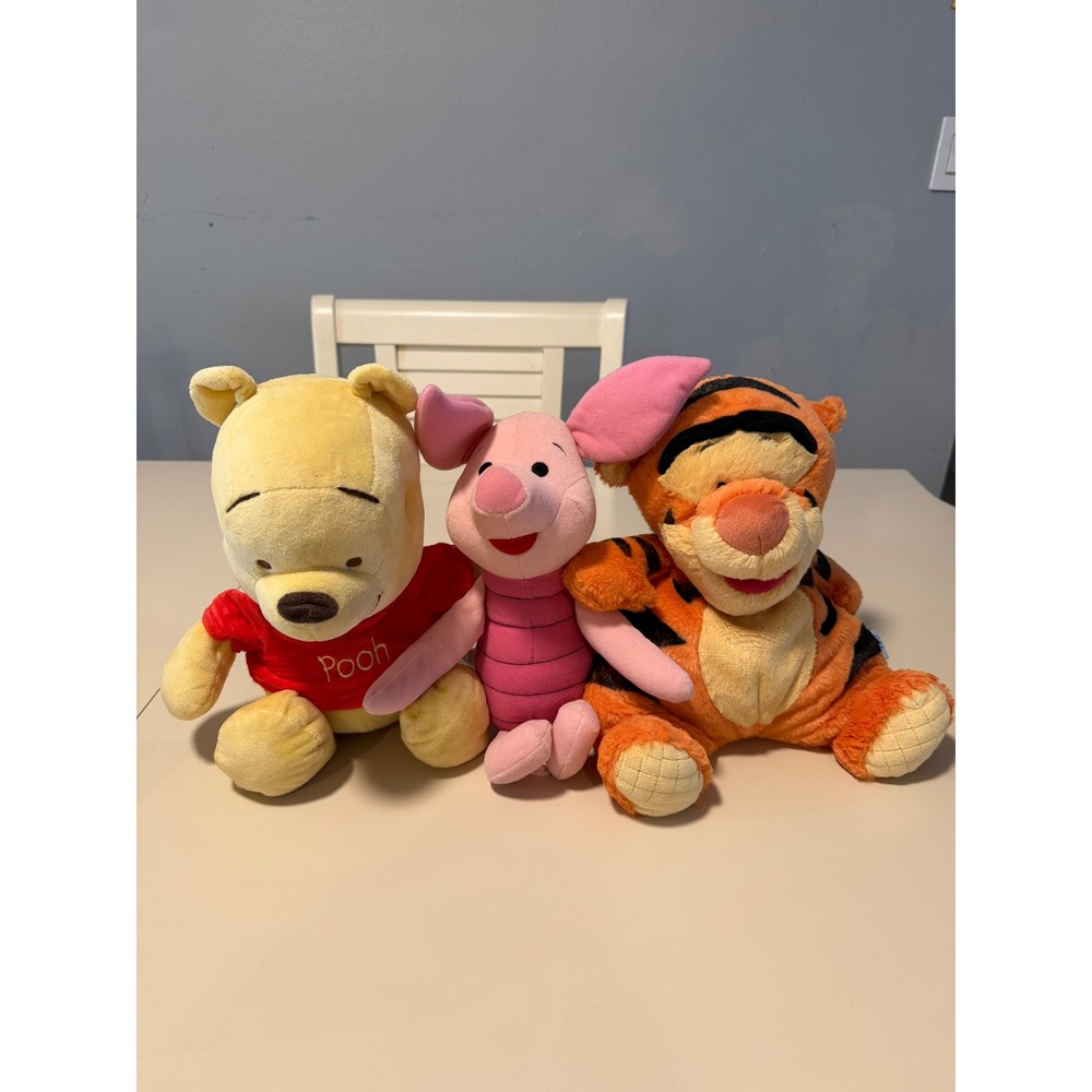 Disney Winnie the Pooh Piglet Tigger Plush Lot Kids Preferred Mattel Gund 3pc